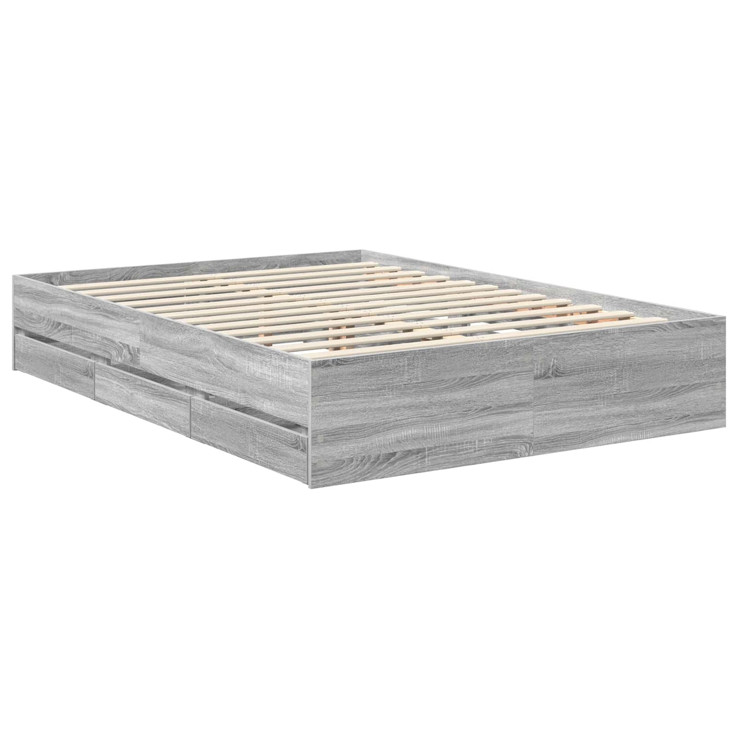 vidaXL Σκελετός Κρεβατιού Γκρίζο Σονομα 140 x 190 cm Μηχανήματος Ξύλο