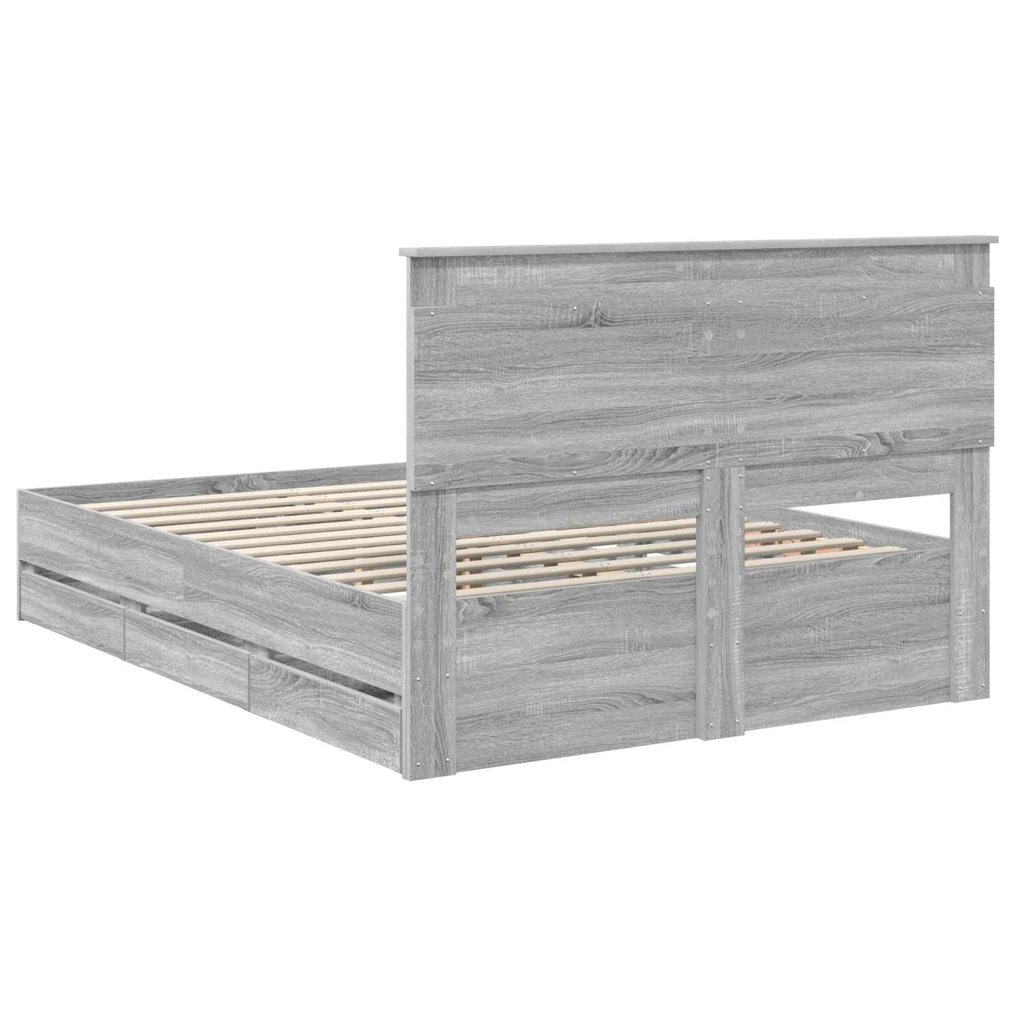 vidaXL Σκελετός Κρεβατιού Γκρίζο Σονομα 140 x 190 cm Μηχανήματος Ξύλο