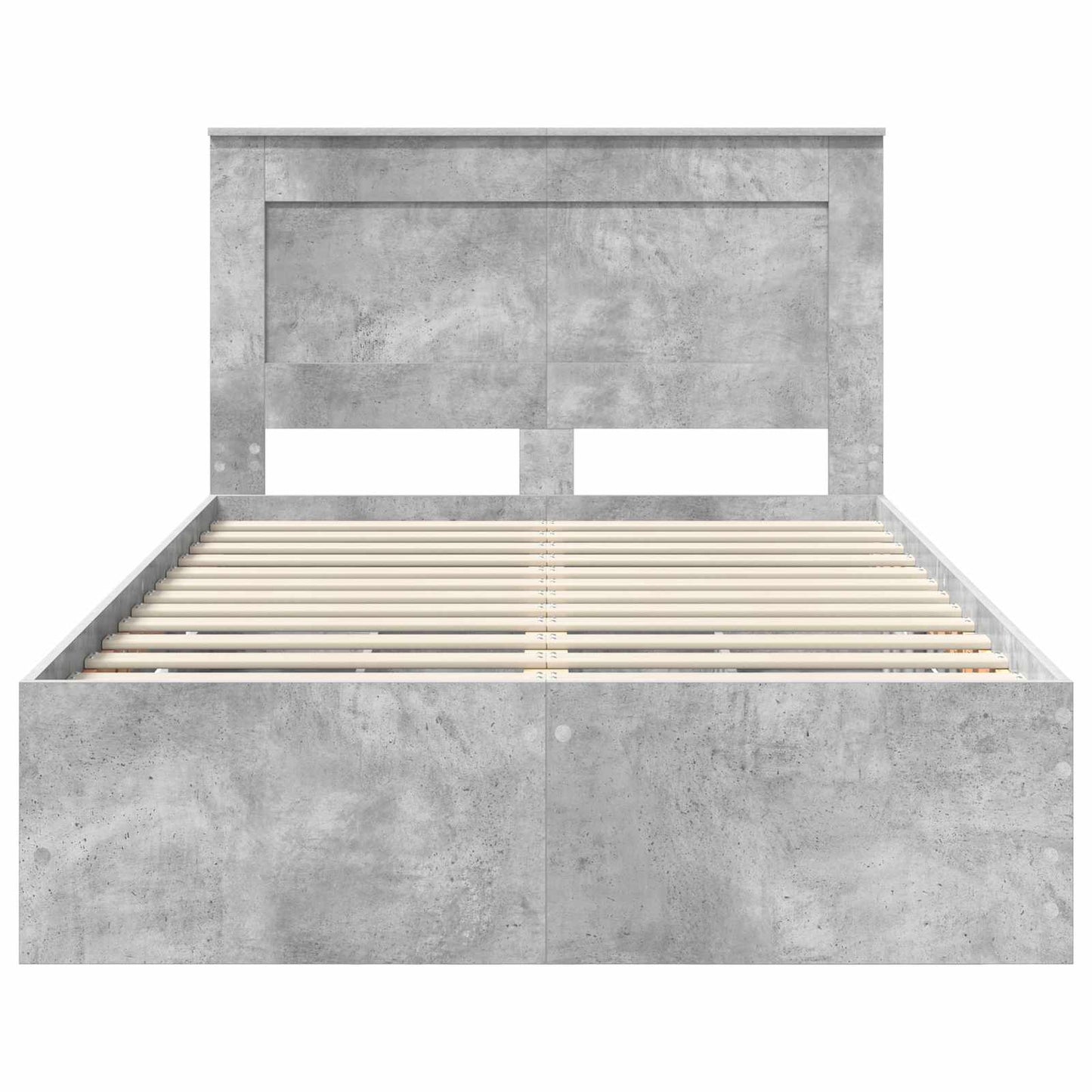vidaXL Σκελετός Κρεβατιού Σκυρόδεμα Γκρι 135 x 190 cm Μηχανήματος Ξύλο