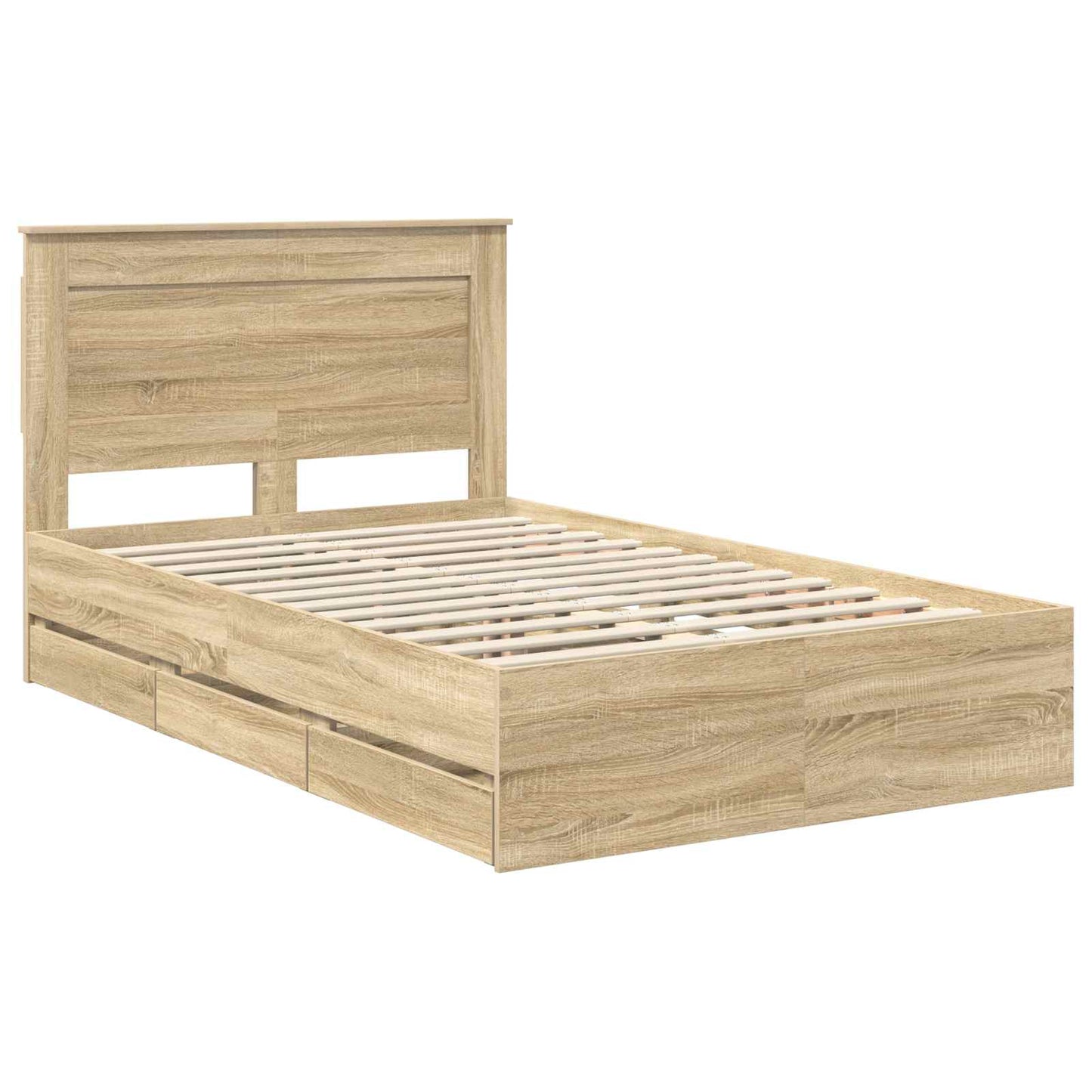 vidaXL Σκελετός Κρεβατιού Δρύς Sonoma 120 x 190 cm Μηχανήματος Ξύλο