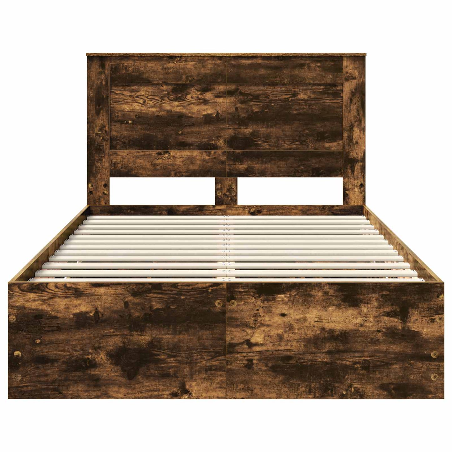 vidaXL Σκελετός Κρεβατιού Καπνιστό Δρύς 120 x 190 cm Μηχανήματος Ξύλο