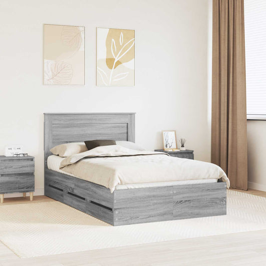 vidaXL Σκελετός Κρεβατιού Γκρίζο Σονομα 120 x 190 cm Μηχανήματος Ξύλο