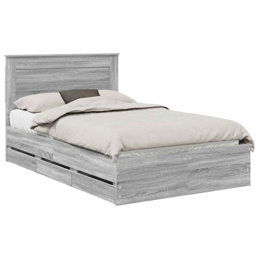 vidaXL Σκελετός Κρεβατιού Γκρίζο Σονομα 120 x 190 cm Μηχανήματος Ξύλο