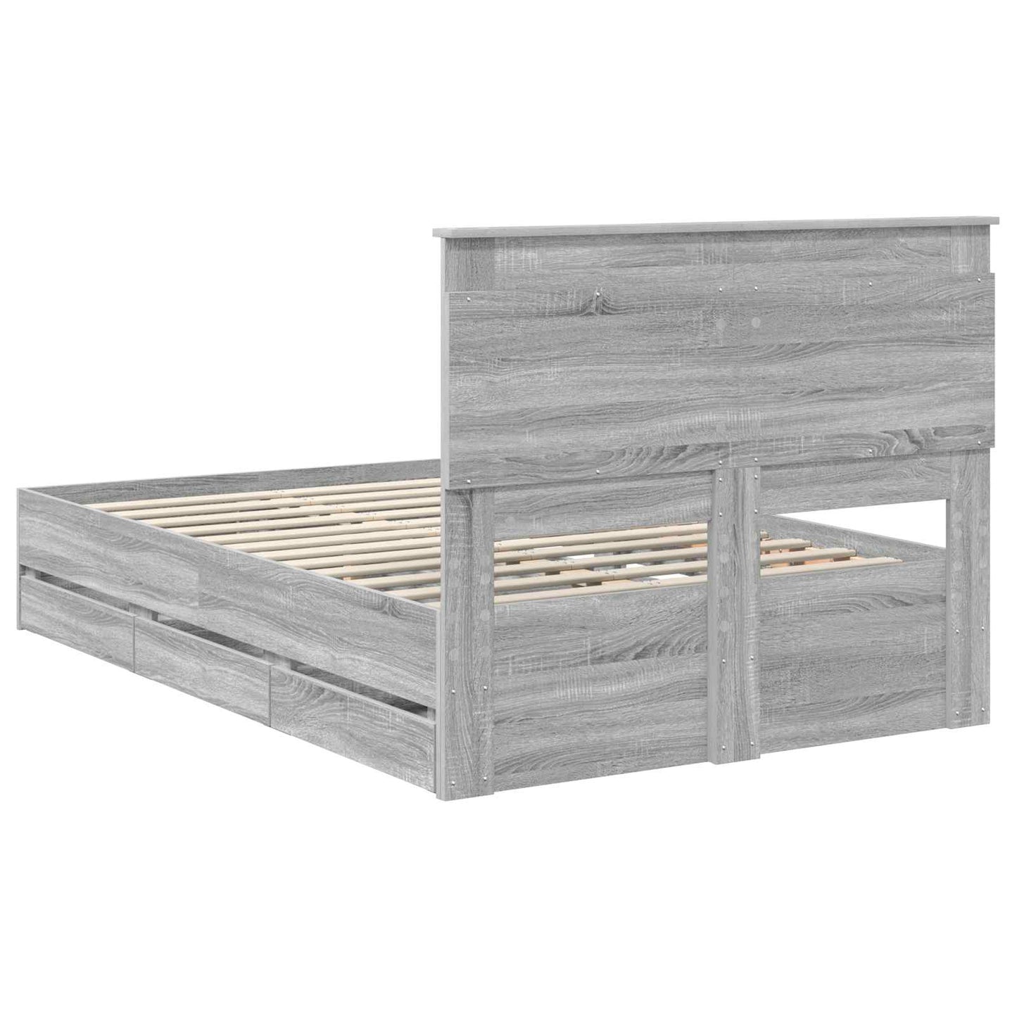 vidaXL Σκελετός Κρεβατιού Γκρίζο Σονομα 120 x 190 cm Μηχανήματος Ξύλο