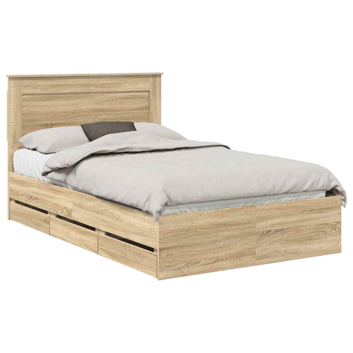 vidaXL Σκελετός Κρεβατιού Δρύς Sonoma 120 x 200 cm Μηχανήματος Ξύλο
