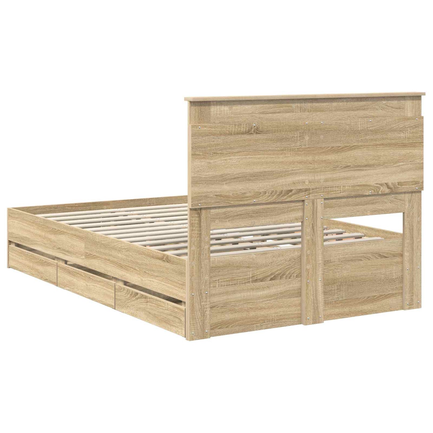 vidaXL Σκελετός Κρεβατιού Δρύς Sonoma 120 x 200 cm Μηχανήματος Ξύλο
