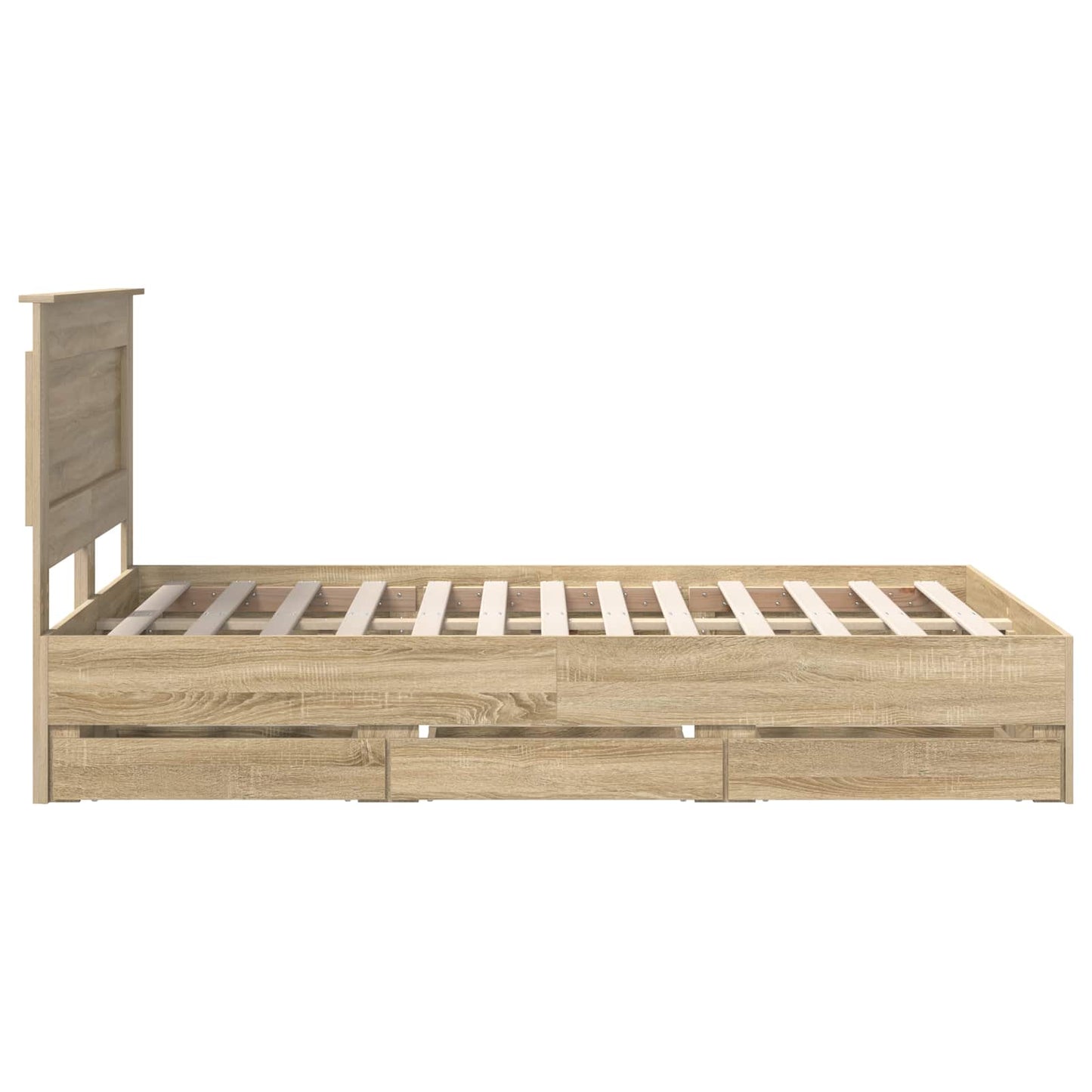 vidaXL Σκελετός Κρεβατιού Δρύς Sonoma 120 x 200 cm Μηχανήματος Ξύλο
