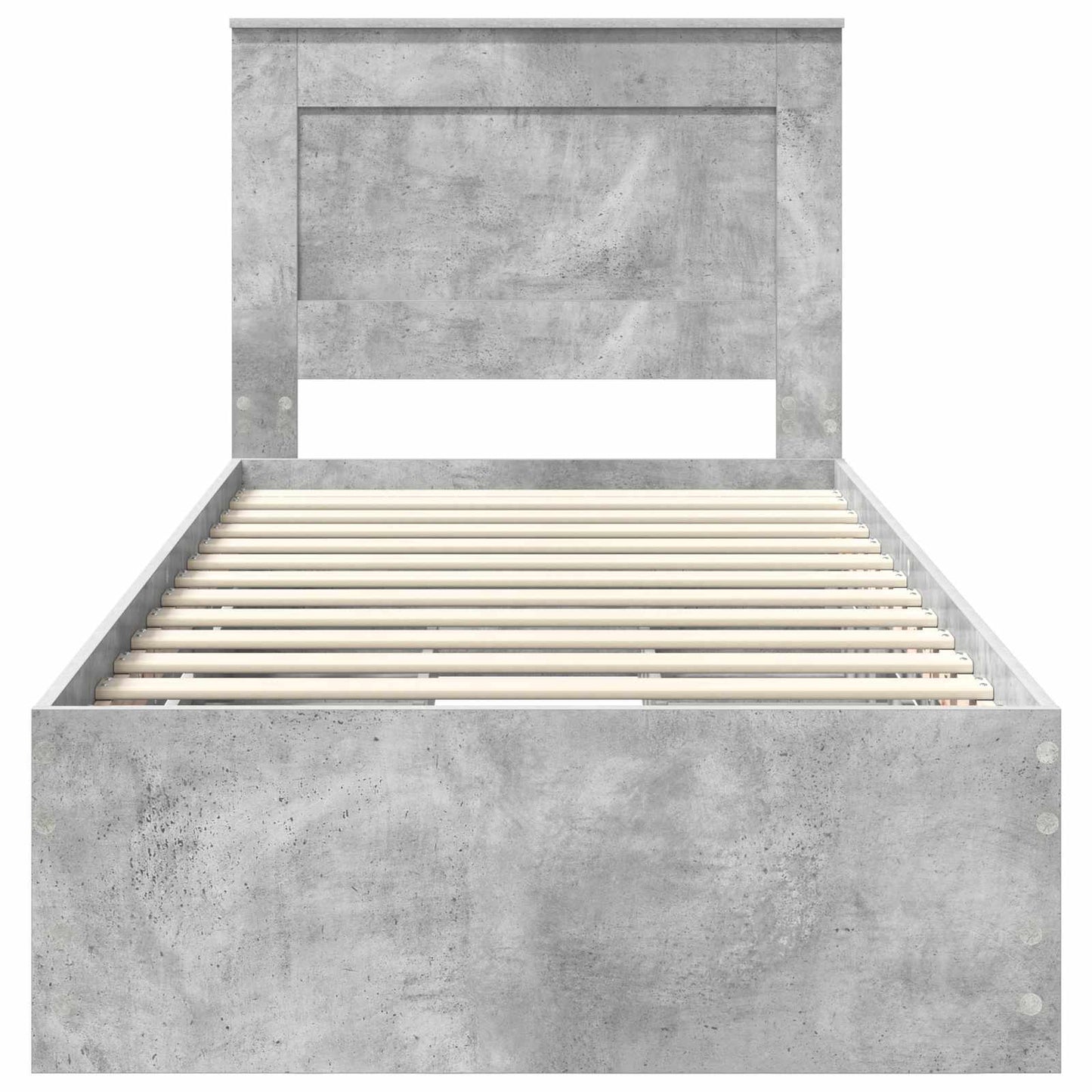 vidaXL Σκελετός Κρεβατιού Σκυρόδεμα Γκρι 90 x 190 cm Μηχανήματος Ξύλο