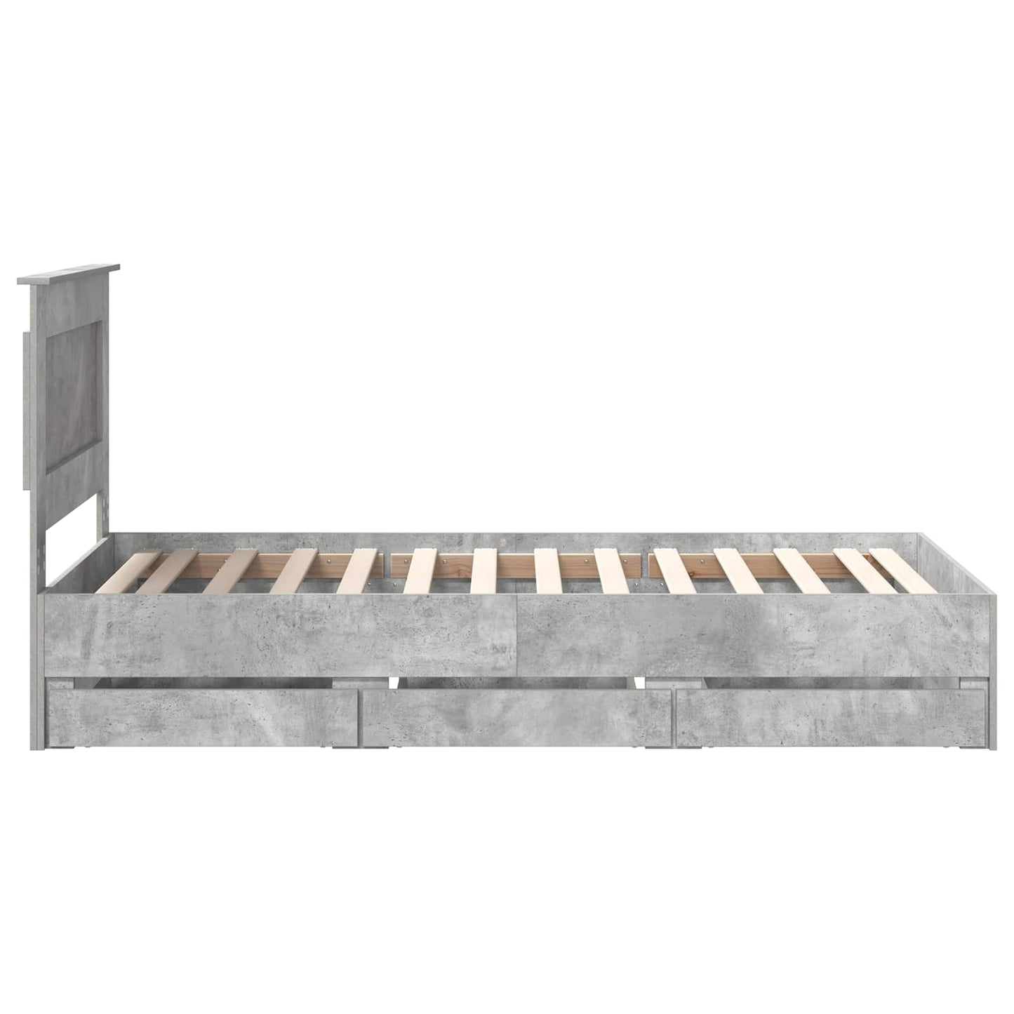 vidaXL Σκελετός Κρεβατιού Σκυρόδεμα Γκρι 90 x 190 cm Μηχανήματος Ξύλο