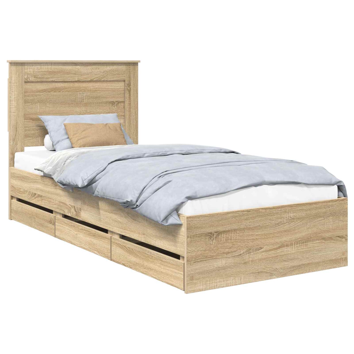 vidaXL Σκελετός Κρεβατιού Δρύς Sonoma 75 x 190 cm Μηχανήματος Ξύλο