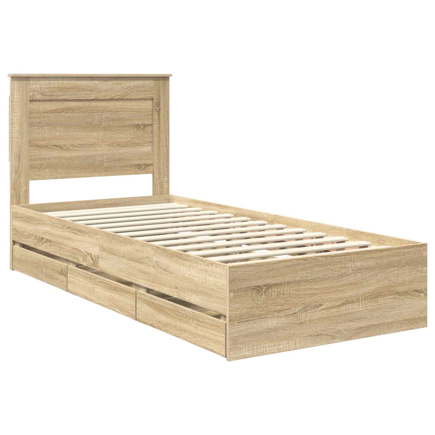 vidaXL Σκελετός Κρεβατιού Δρύς Sonoma 75 x 190 cm Μηχανήματος Ξύλο