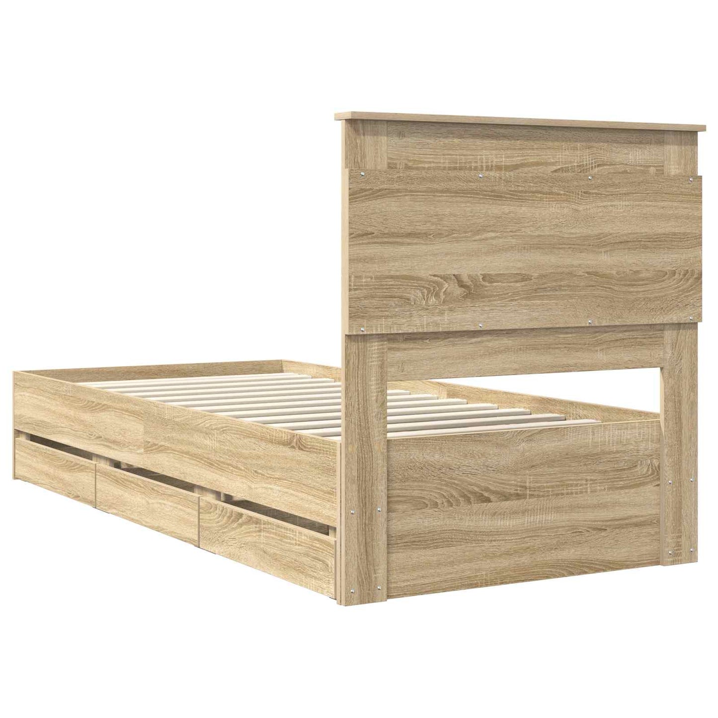 vidaXL Σκελετός Κρεβατιού Δρύς Sonoma 75 x 190 cm Μηχανήματος Ξύλο
