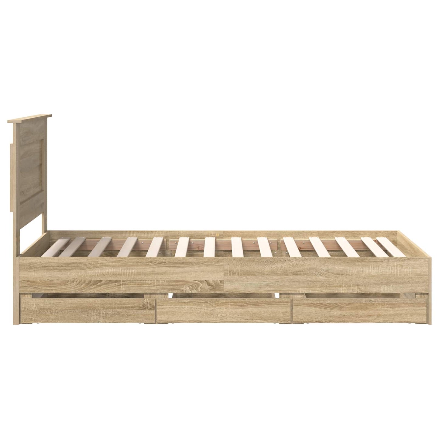 vidaXL Σκελετός Κρεβατιού Δρύς Sonoma 75 x 190 cm Μηχανήματος Ξύλο