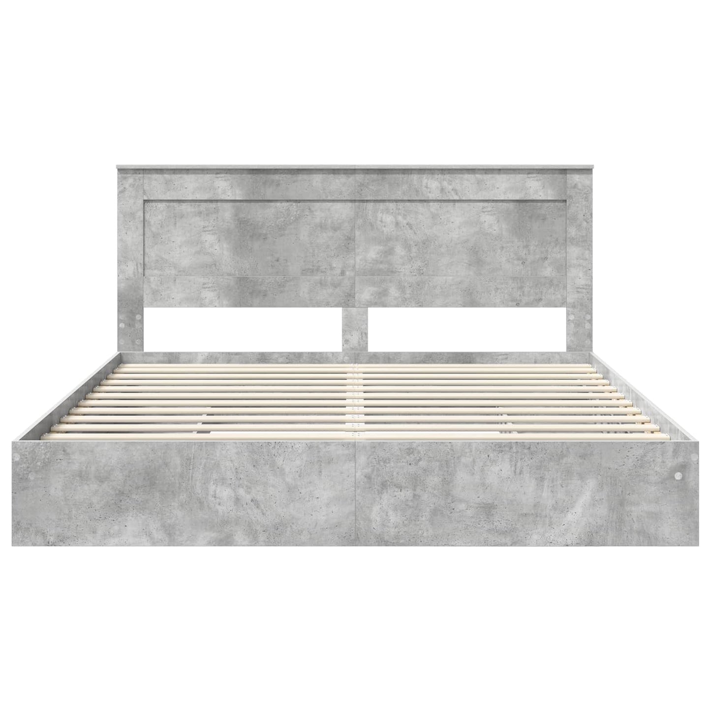 vidaXL Κρεβάτι Αποθήκης Σκυρόδεμα Γκρι 200 x 200 cm Επεξεργασμένο ξύλο
