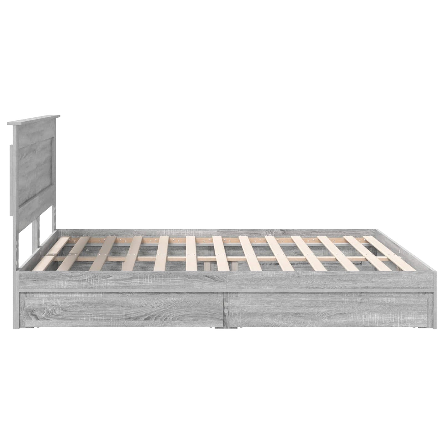 vidaXL Κρεβάτι Αποθήκης Γκρίζο Σονομα 200 x 200 cm Επεξεργασμένο ξύλο