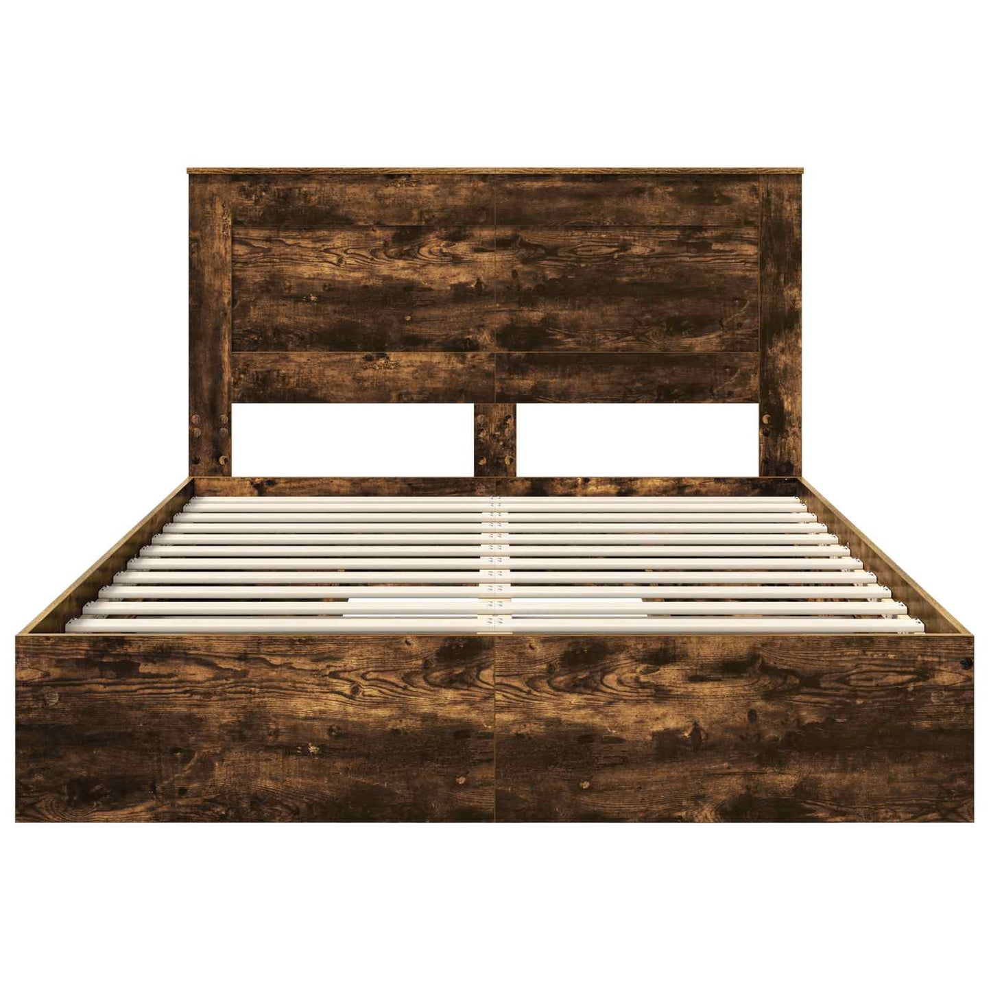 vidaXL Κρεβάτι Αποθήκης Καπνιστό Δρύς 160 x 200 cm Επεξεργασμένο ξύλο