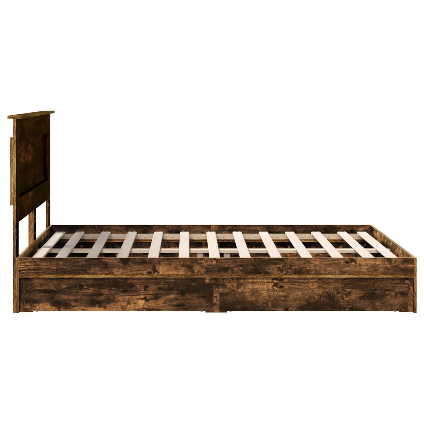 vidaXL Κρεβάτι Αποθήκης Καπνιστό Δρύς 160 x 200 cm Επεξεργασμένο ξύλο
