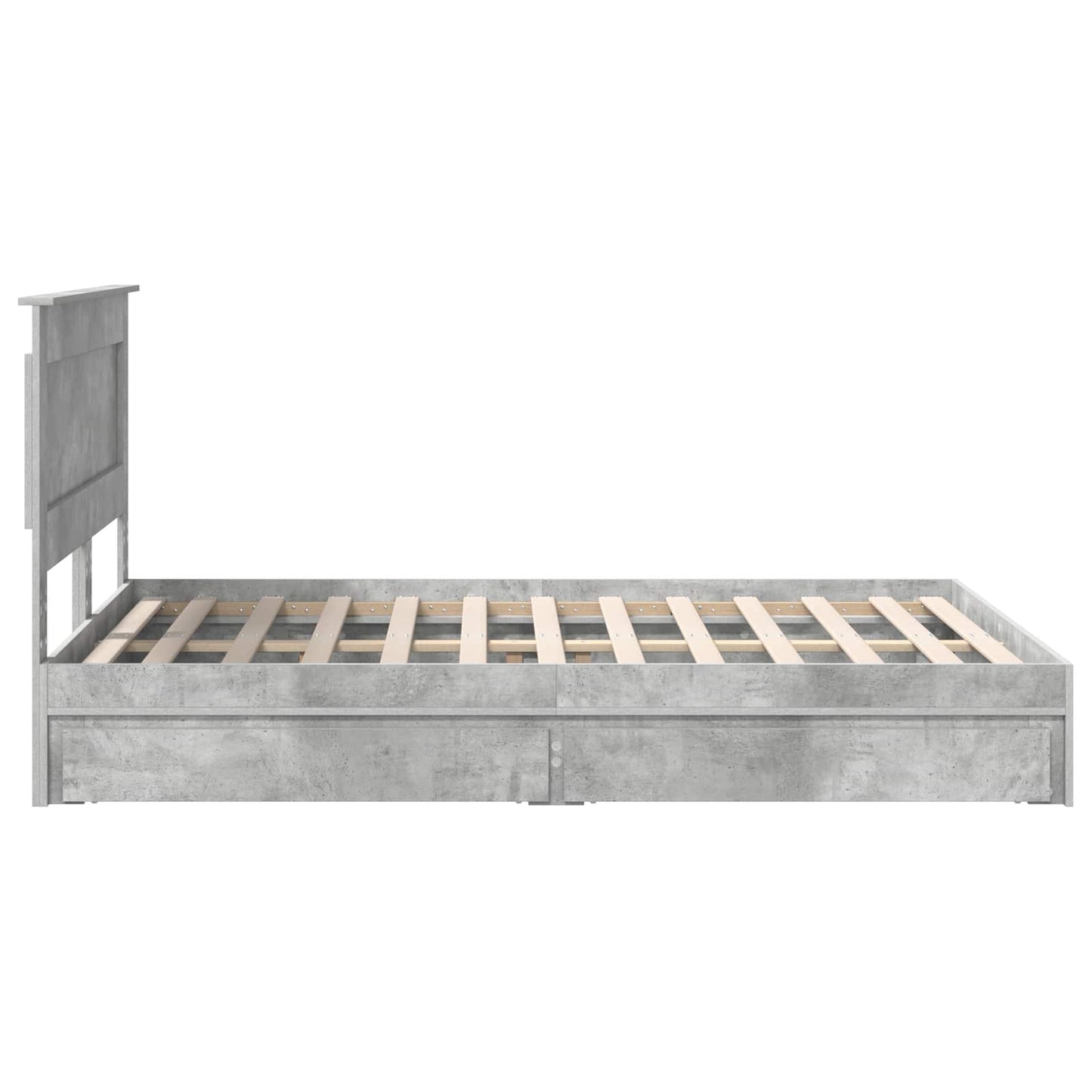 vidaXL Κρεβάτι Αποθήκης Σκυρόδεμα Γκρι 150 x 200 cm Επεξεργασμένο ξύλο