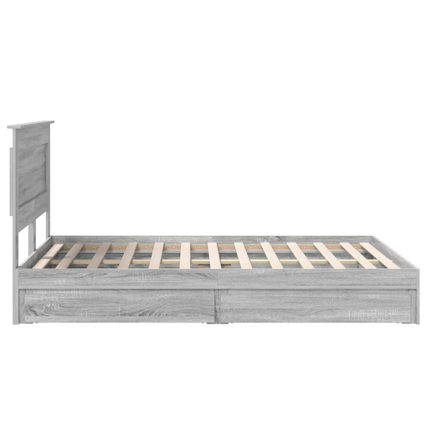 vidaXL Κρεβάτι Αποθήκης Γκρίζο Σονομα 140 x 200 cm Επεξεργασμένο ξύλο