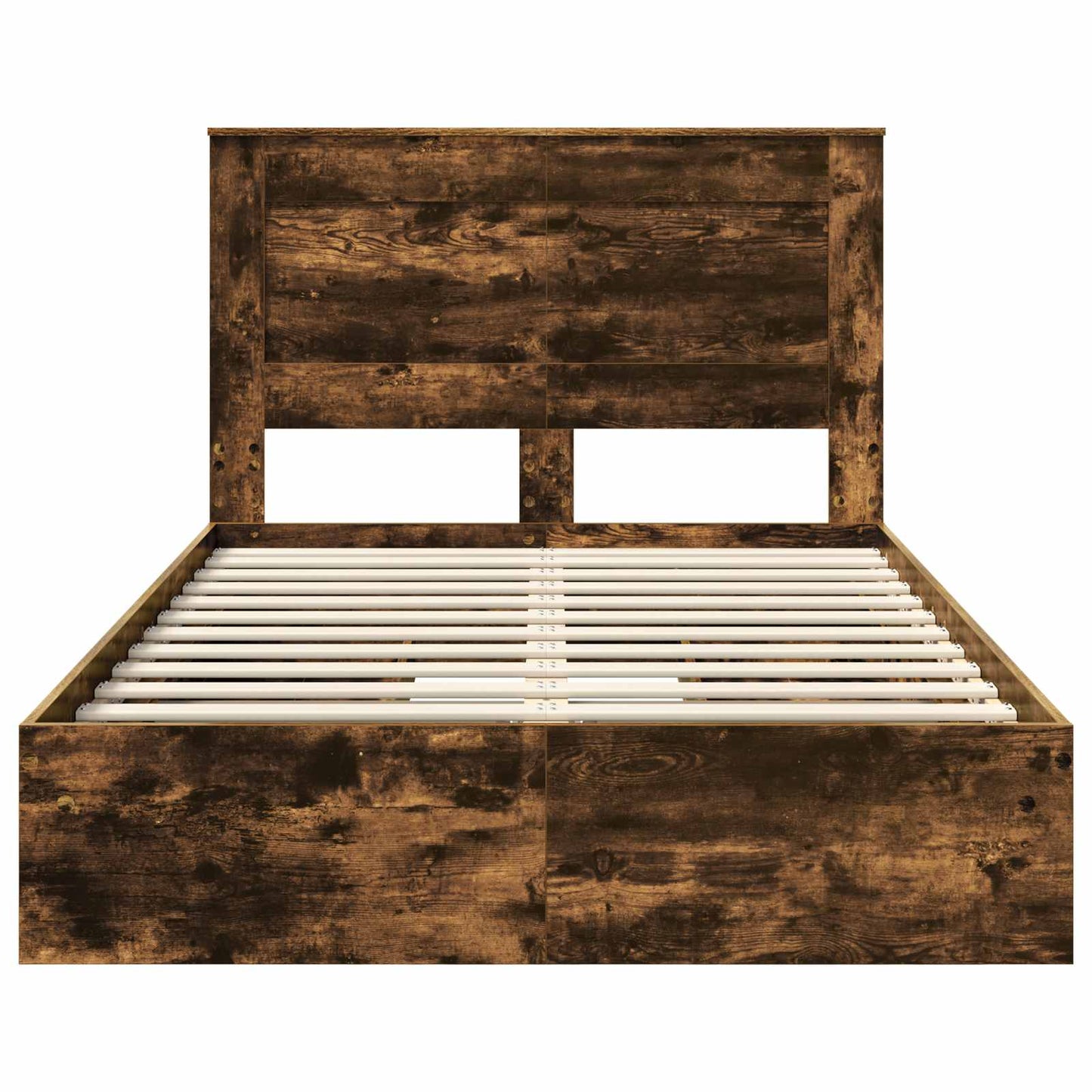 vidaXL Κρεβάτι Αποθήκης Καπνιστό Δρύς 135 x 190 cm Επεξεργασμένο ξύλο