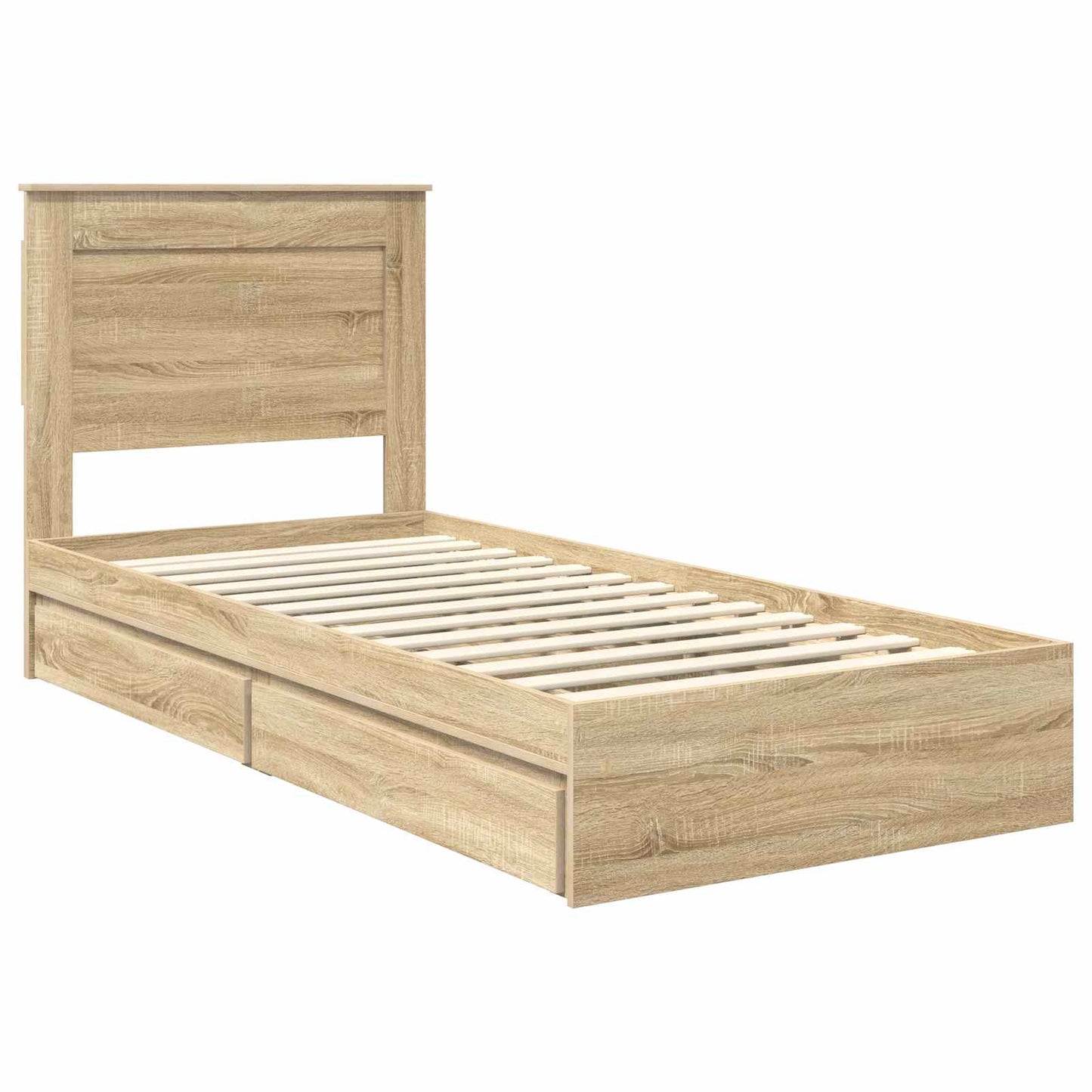 vidaXL Κρεβάτι Αποθήκης Δρύς Sonoma 100 x 200 cm Επεξεργασμένο ξύλο