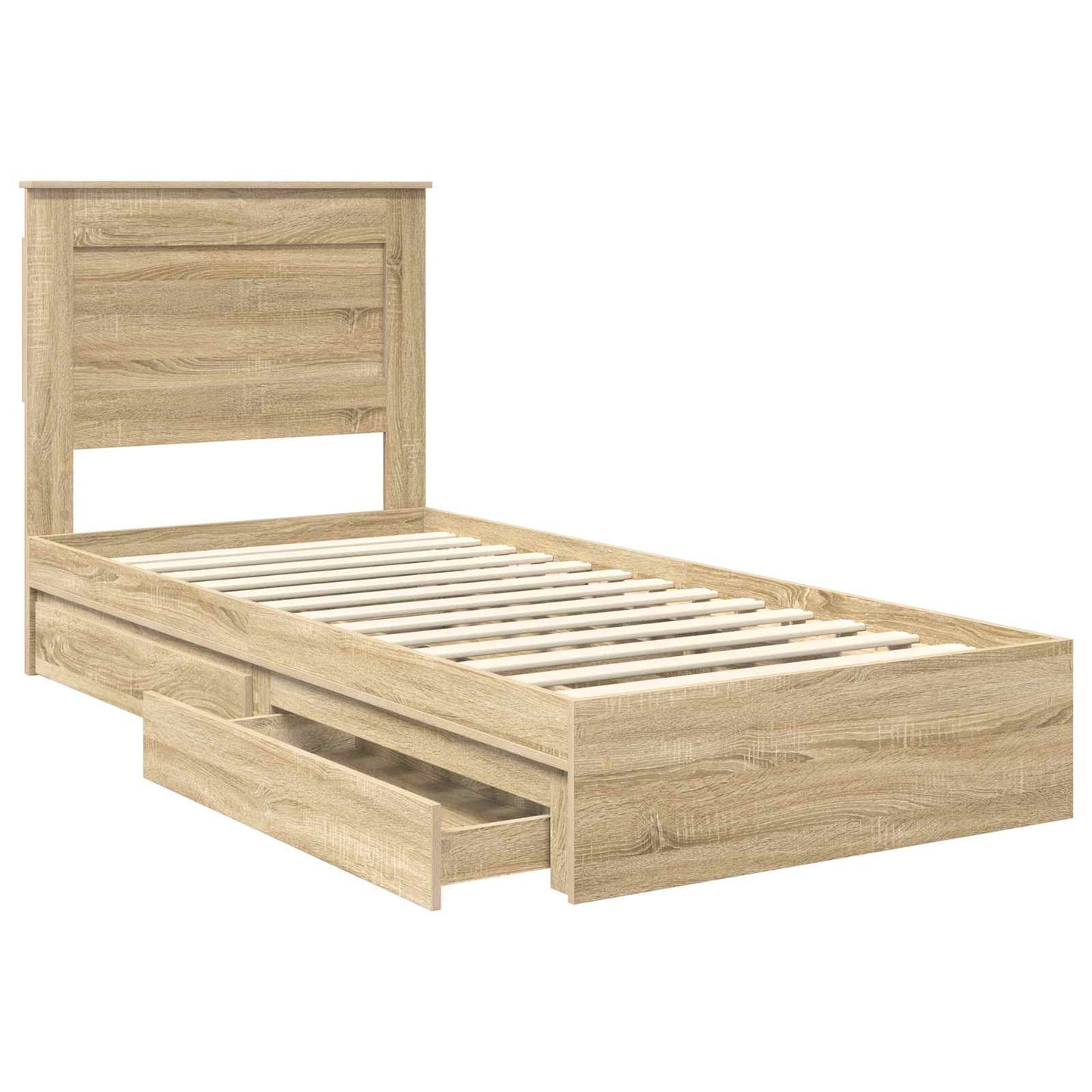 vidaXL Κρεβάτι Αποθήκης Δρύς Sonoma 100 x 200 cm Επεξεργασμένο ξύλο