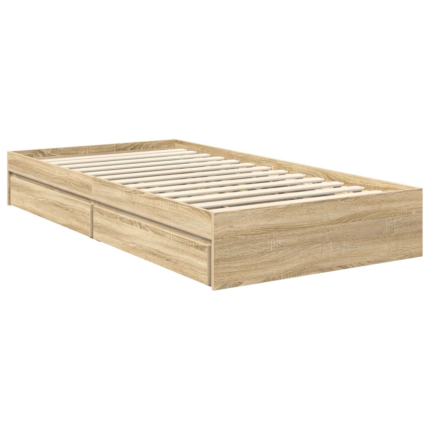 vidaXL Κρεβάτι Αποθήκης Δρύς Sonoma 100 x 200 cm Επεξεργασμένο ξύλο