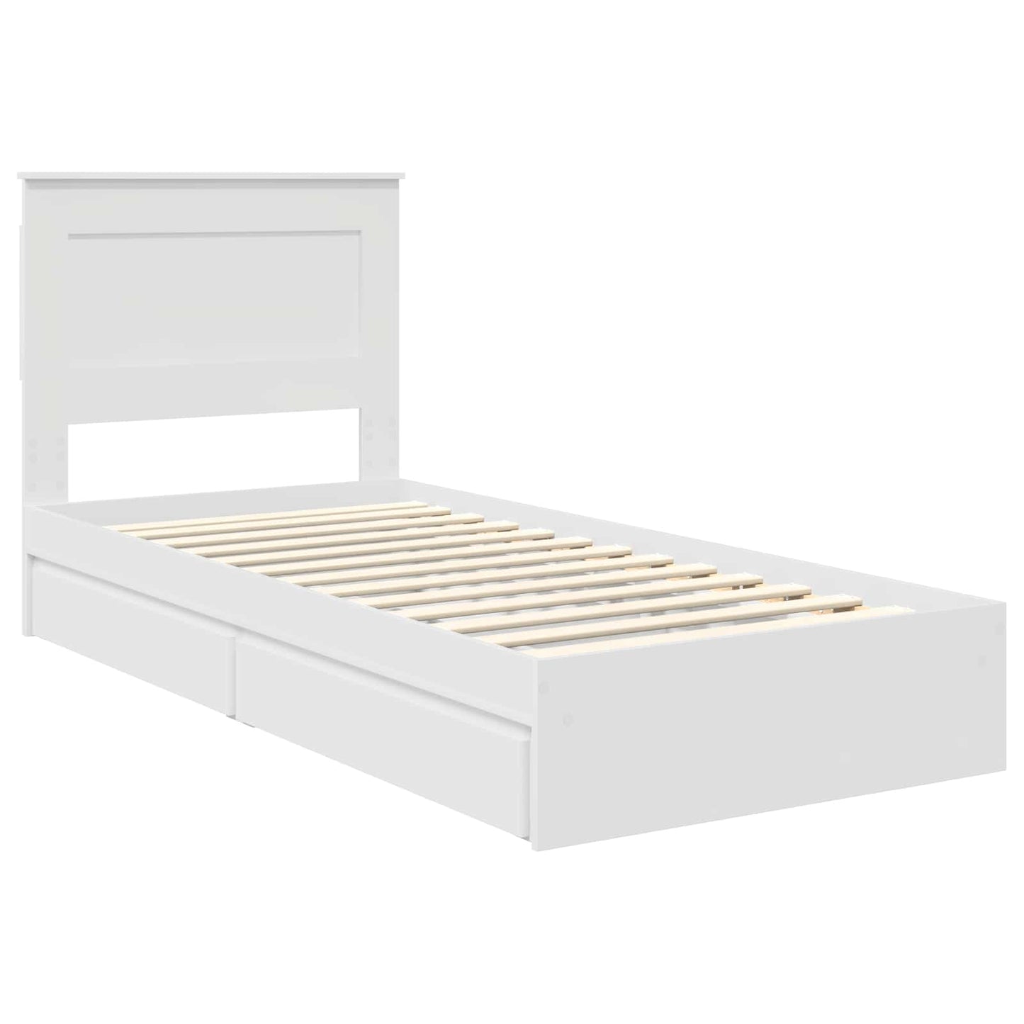 vidaXL Κρεβάτι Αποθήκης Λευκό 75 x 190 cm Επεξεργασμένο ξύλο