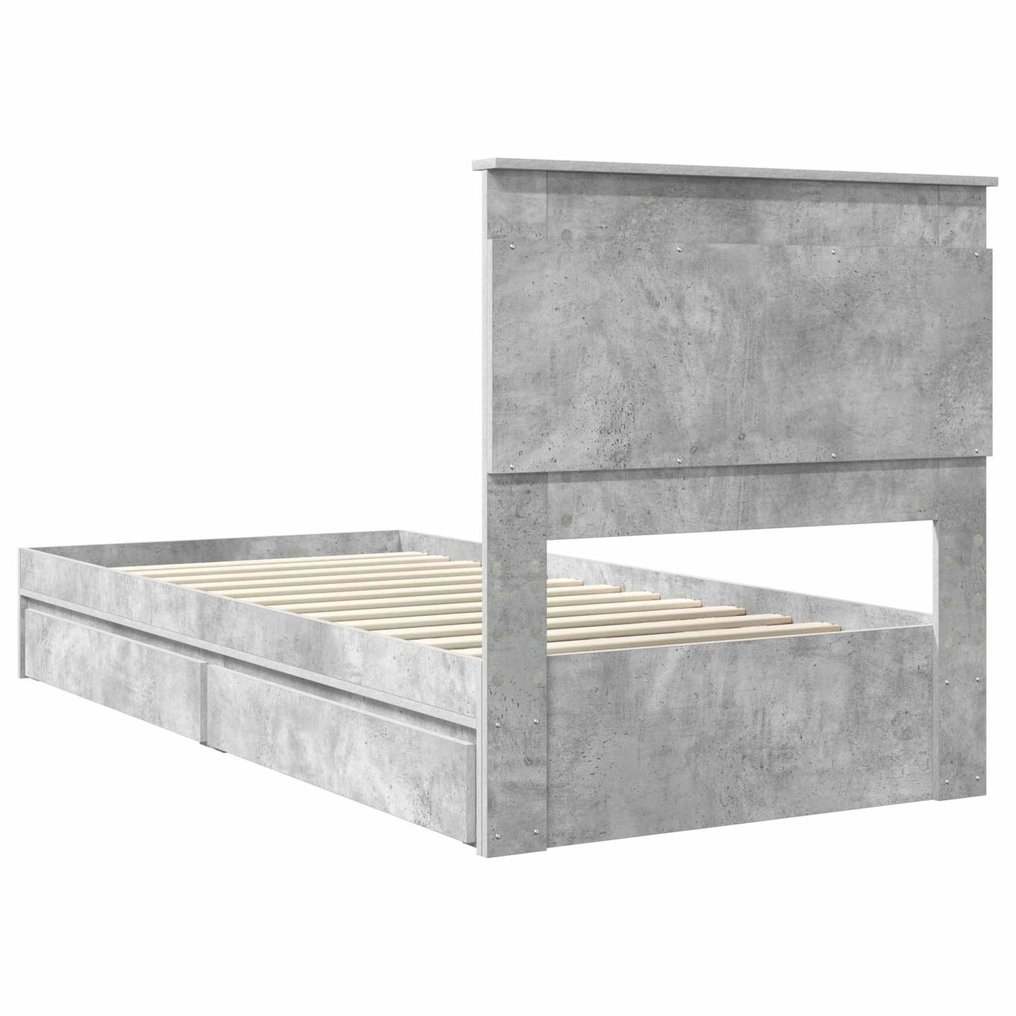 vidaXL Κρεβάτι Αποθήκης Σκυρόδεμα Γκρι 75 x 190 cm Επεξεργασμένο ξύλο