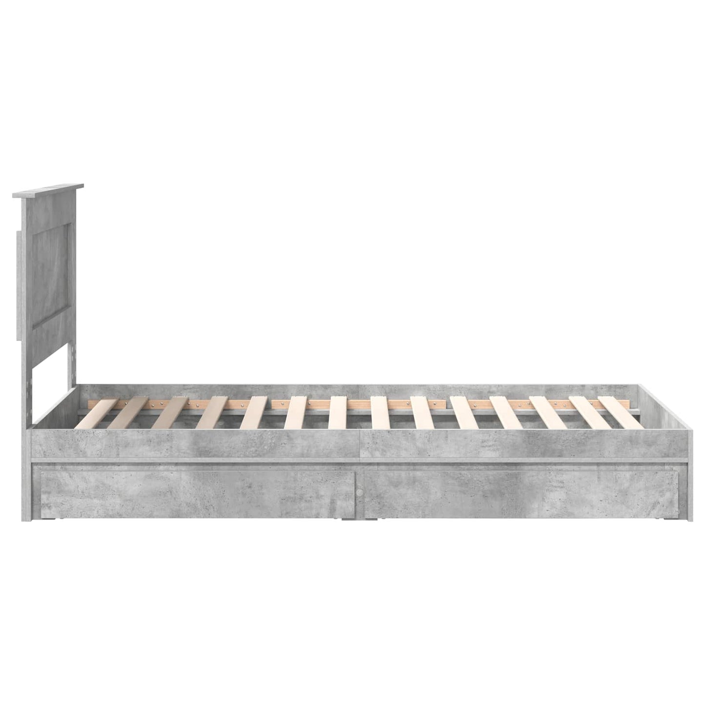 vidaXL Κρεβάτι Αποθήκης Σκυρόδεμα Γκρι 75 x 190 cm Επεξεργασμένο ξύλο
