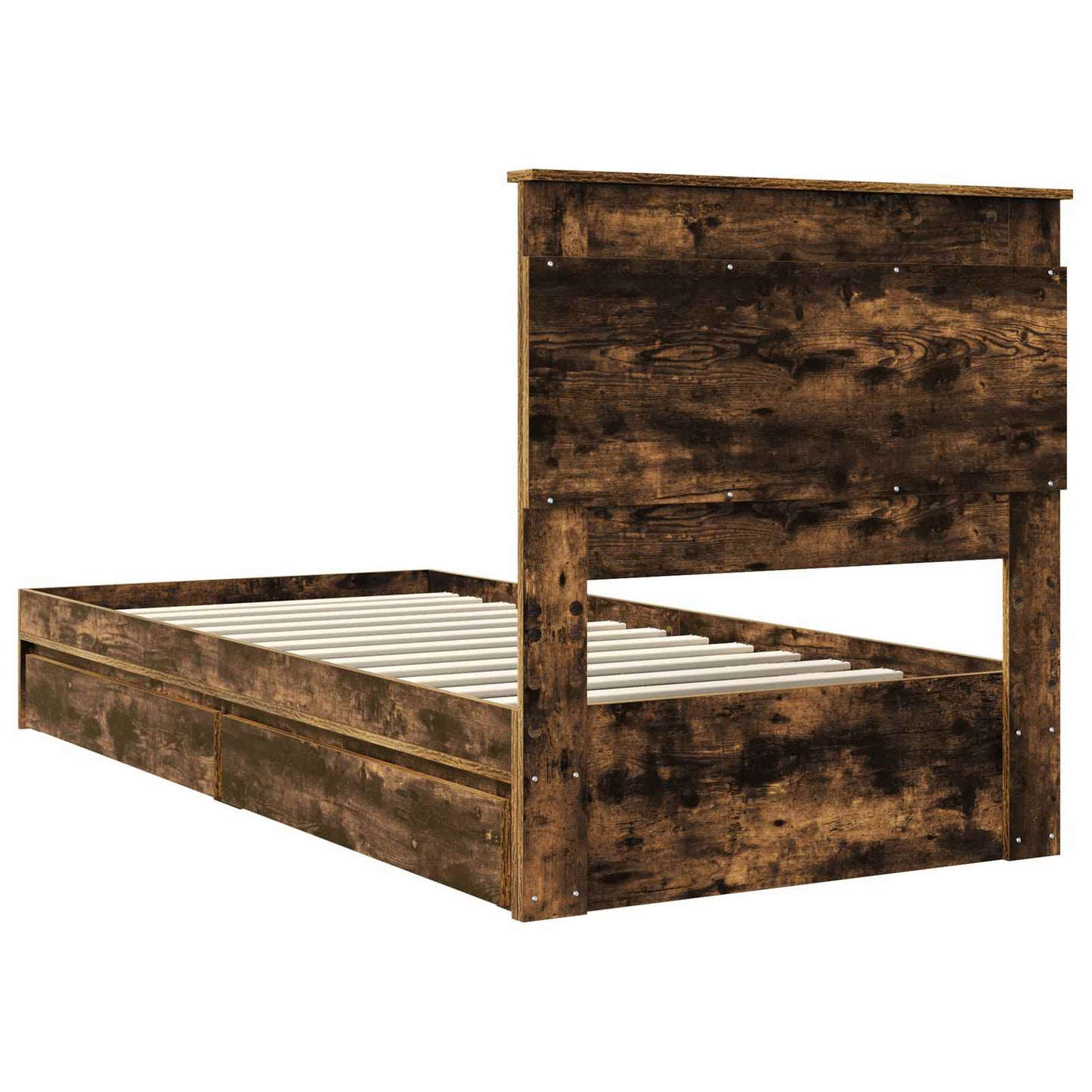 vidaXL Κρεβάτι Αποθήκης Καπνιστό Δρύς 75 x 190 cm Επεξεργασμένο ξύλο