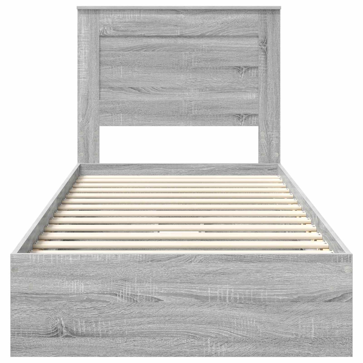 vidaXL Κρεβάτι Αποθήκης Γκρίζο Σονομα 75 x 190 cm Επεξεργασμένο ξύλο