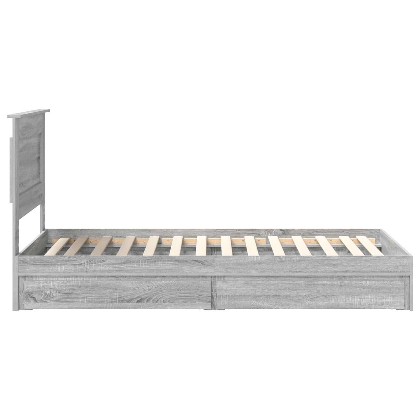 vidaXL Κρεβάτι Αποθήκης Γκρίζο Σονομα 75 x 190 cm Επεξεργασμένο ξύλο