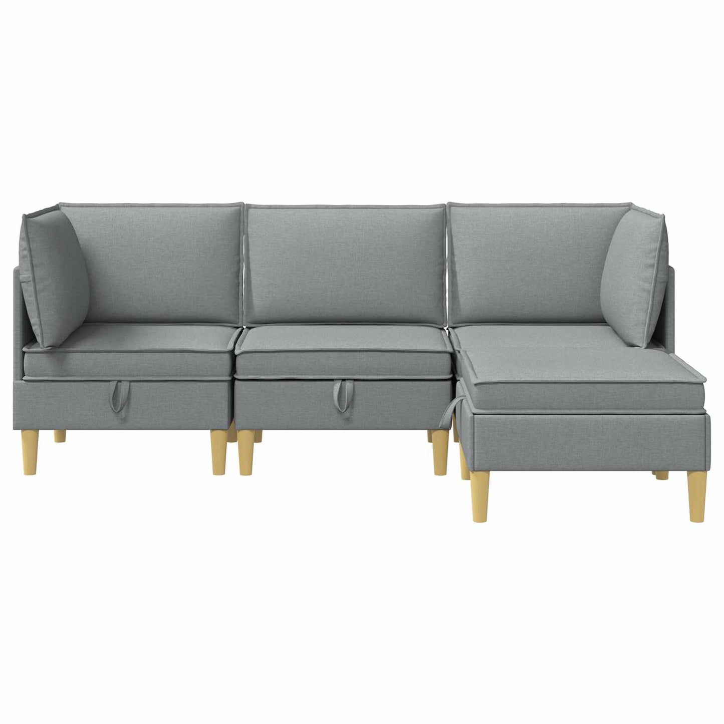 vidaXL Σετ Επίπλων Σαλονιού με μαξιλάρι 4 pcs Ανοιχτό γκρι Ύφασμα