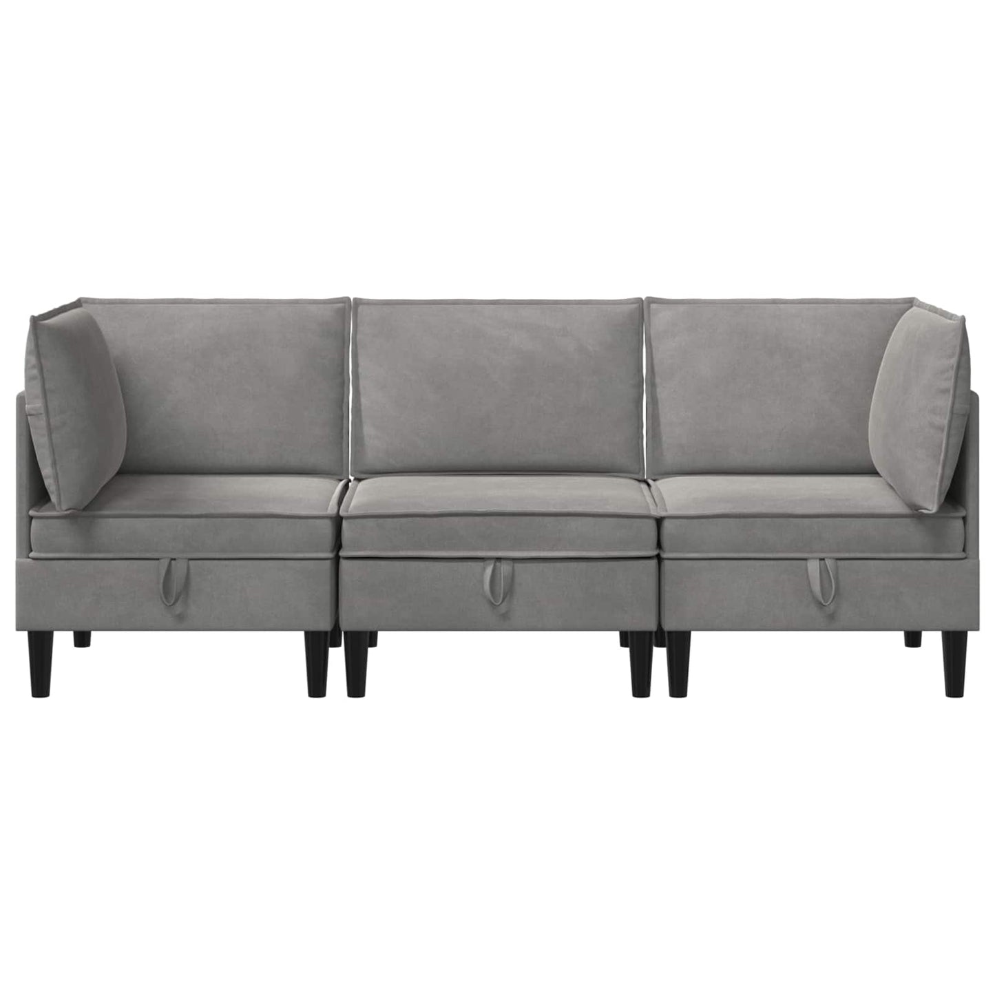 vidaXL Σετ Επίπλων Σαλονιού με μαξιλάρι 3 pcs Ανοιχτό γκρι Βελούδο