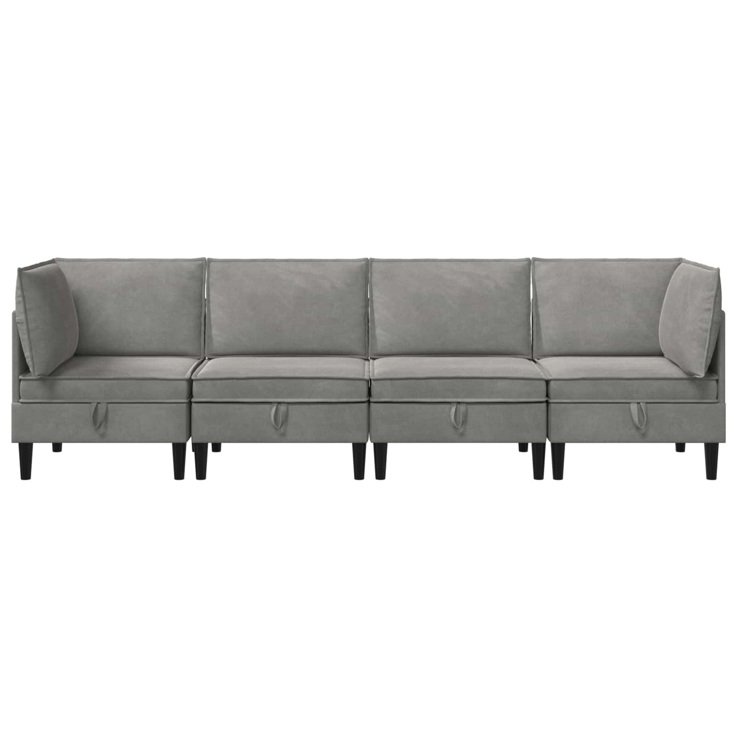 vidaXL Σετ Επίπλων Σαλονιού με μαξιλάρι 4 pcs Ανοιχτό γκρι Βελούδο