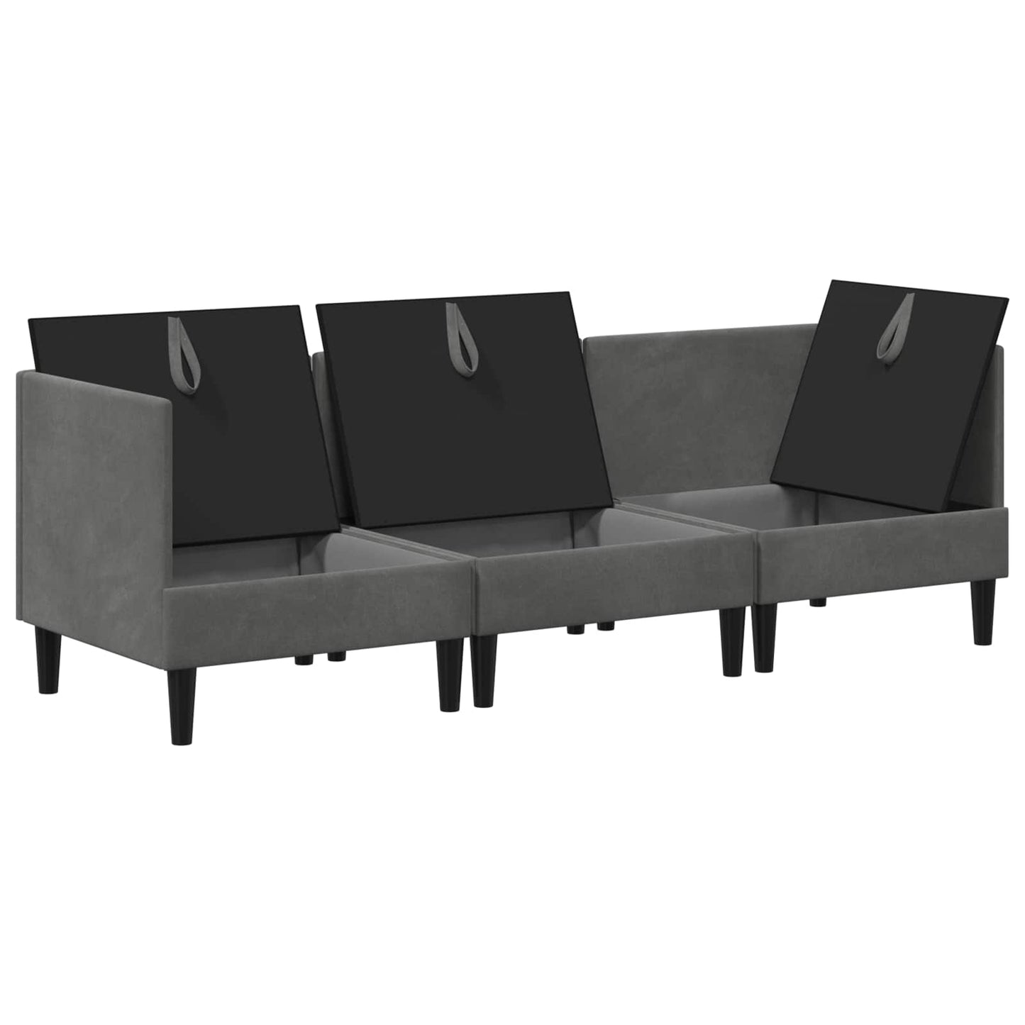 vidaXL Σετ Επίπλων Σαλονιού με μαξιλάρι 3 pcs Σκούρο Γκρι Βελούδο