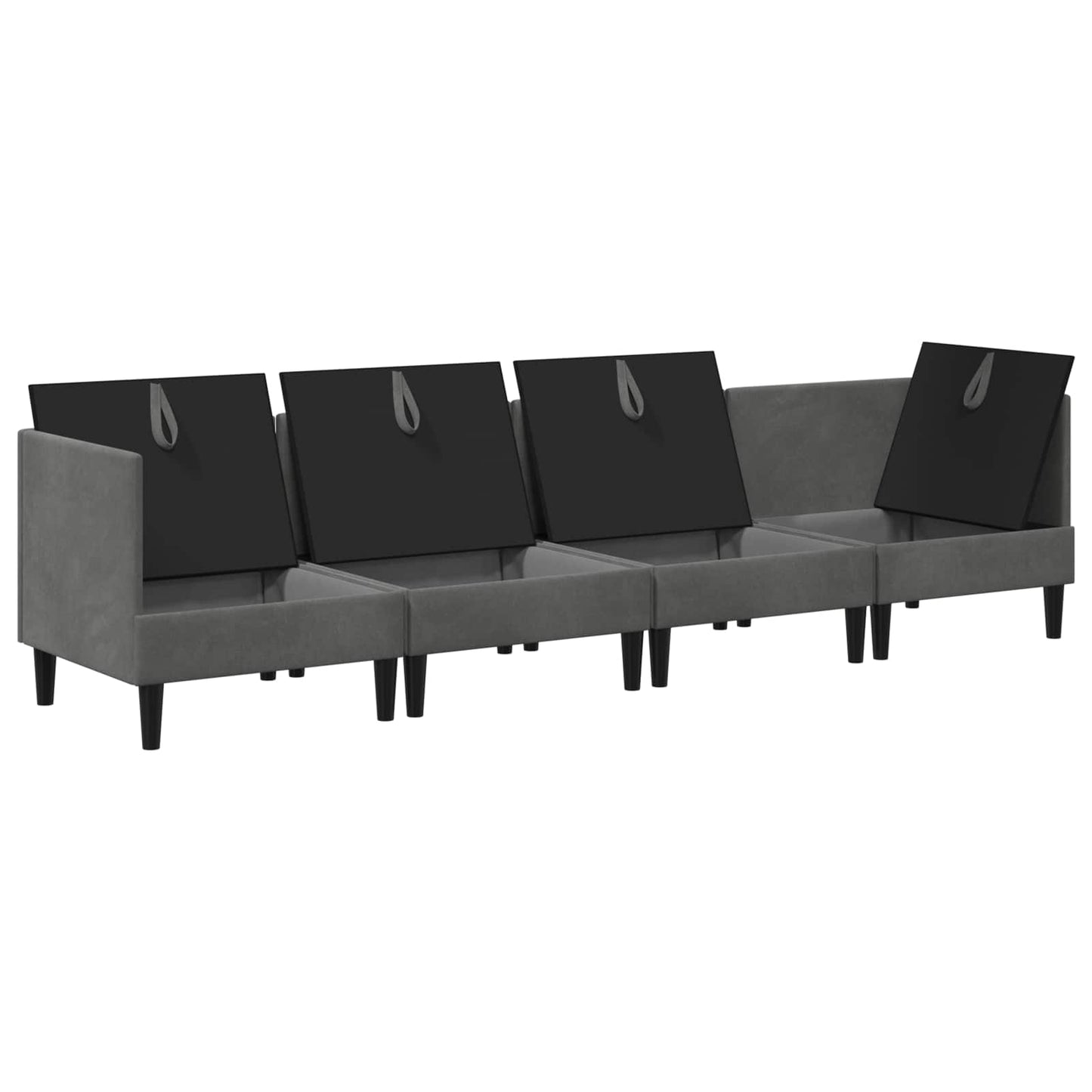 vidaXL Σετ Επίπλων Σαλονιού με μαξιλάρι 4 pcs Σκούρο Γκρι Βελούδο