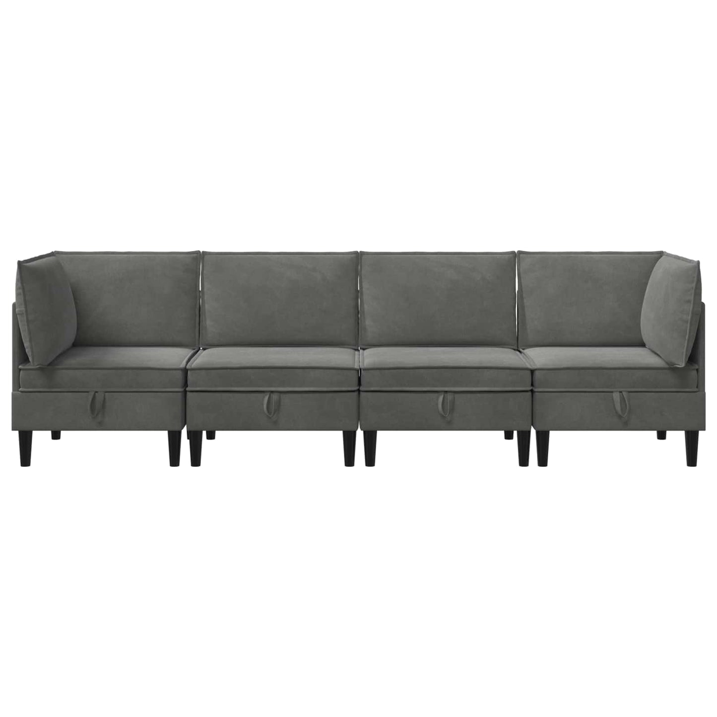 vidaXL Σετ Επίπλων Σαλονιού με μαξιλάρι 4 pcs Σκούρο Γκρι Βελούδο