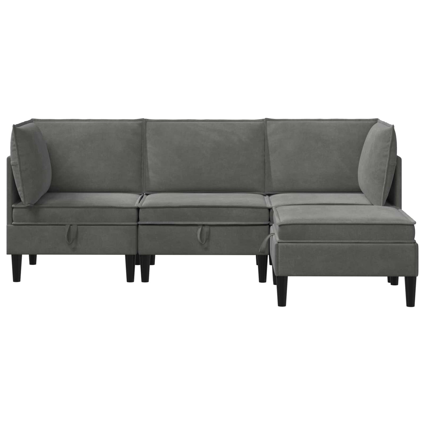 vidaXL Σετ Επίπλων Σαλονιού με μαξιλάρι 4 pcs Σκούρο Γκρι Βελούδο