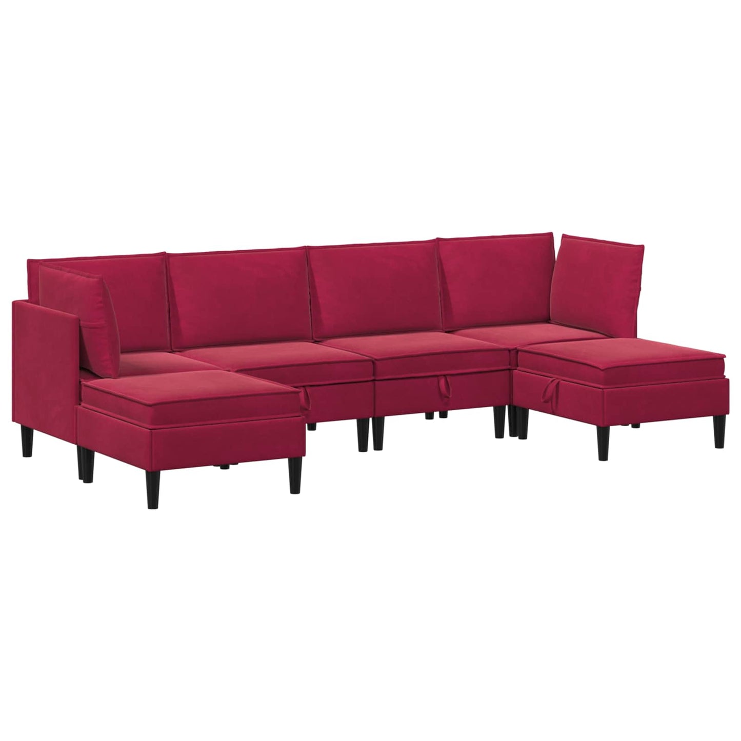 vidaXL Σετ Επίπλων Σαλονιού με μαξιλάρι 6 pcs Κόκκινο Βελούδο
