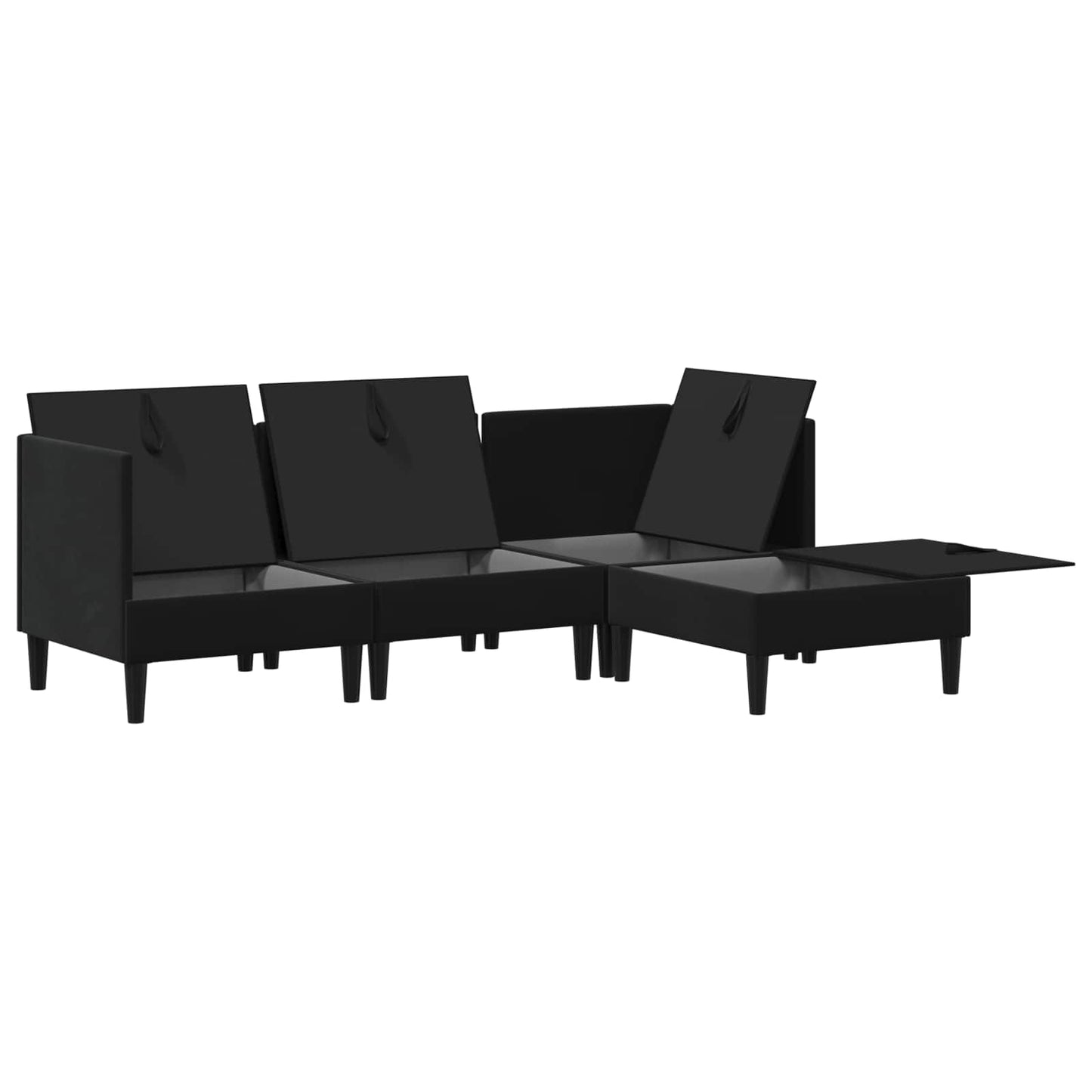 vidaXL Σετ Επίπλων Σαλονιού με μαξιλάρι 4 pcs Μαύρο Βελούδο