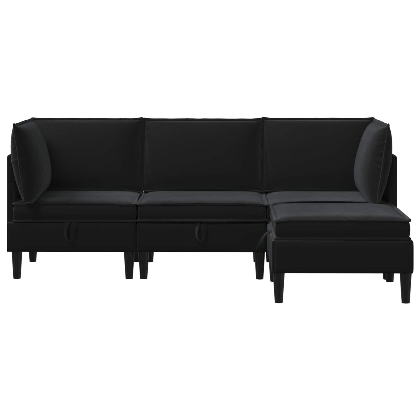 vidaXL Σετ Επίπλων Σαλονιού με μαξιλάρι 4 pcs Μαύρο Βελούδο