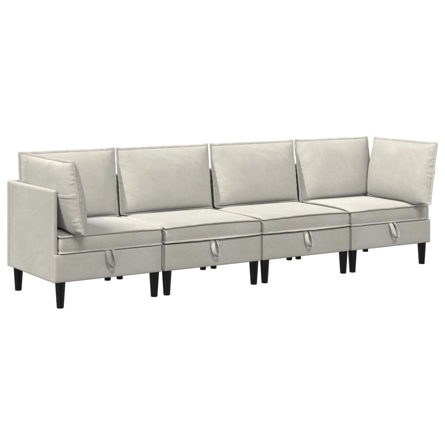 vidaXL Σετ Επίπλων Σαλονιού με μαξιλάρι 4 pcs Κρεμ Βελούδο