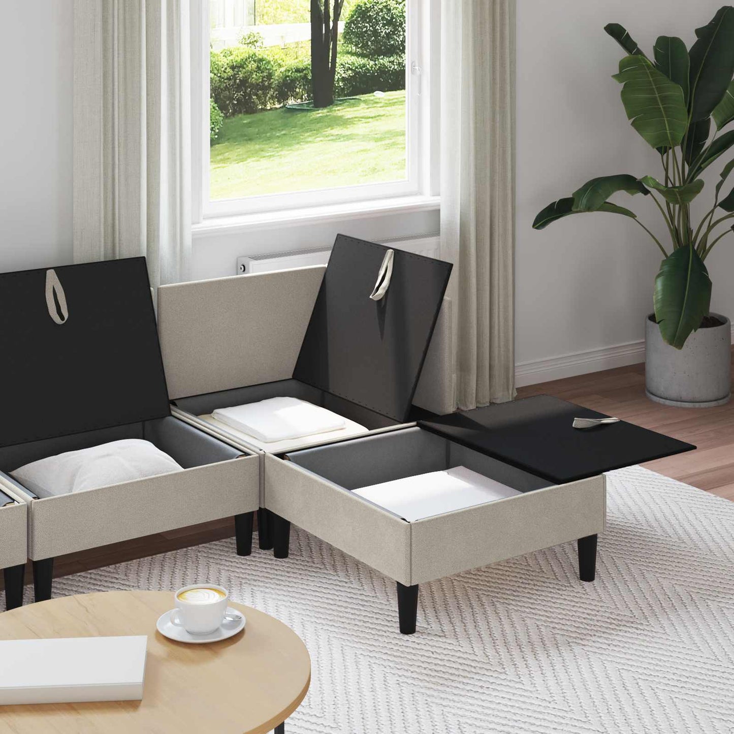 vidaXL Σετ Επίπλων Σαλονιού 4 pcs Βρώμη Ύφασμα