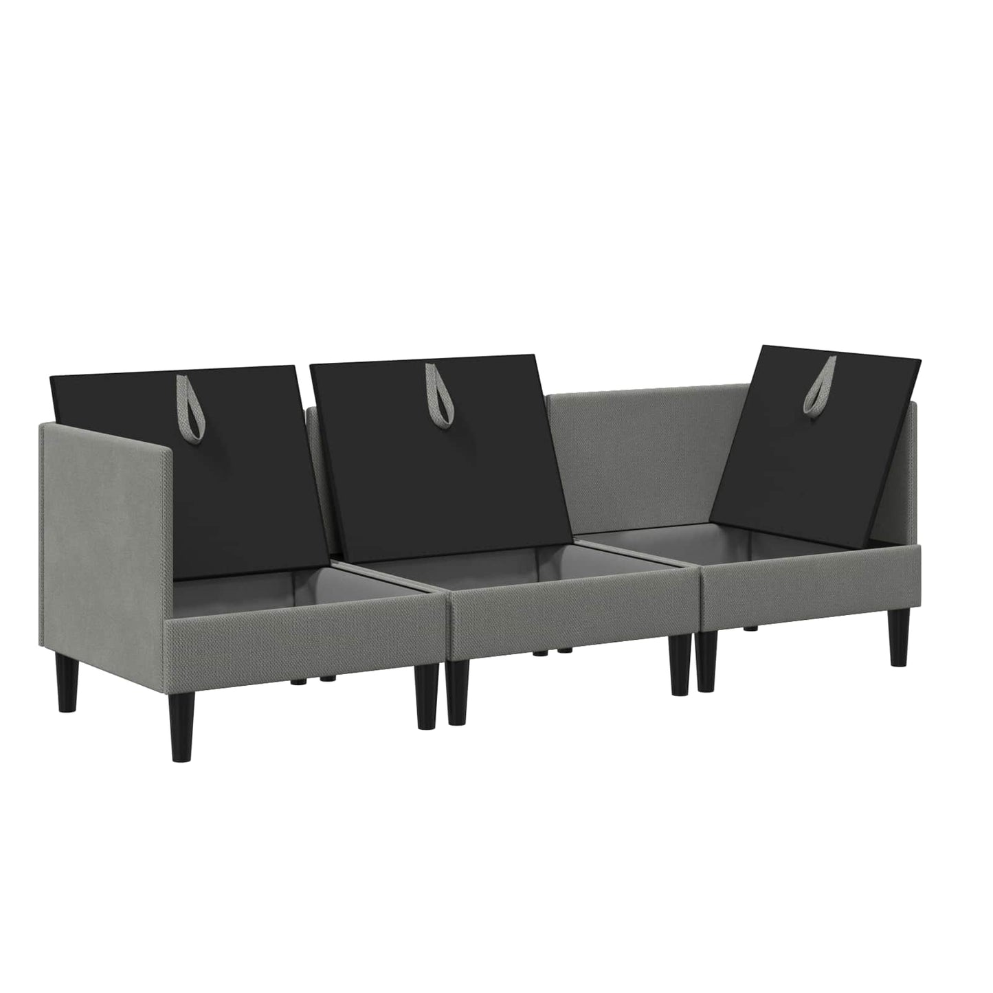 vidaXL Σετ Επίπλων Σαλονιού 3 pcs Σκούρο γκρι Ύφασμα