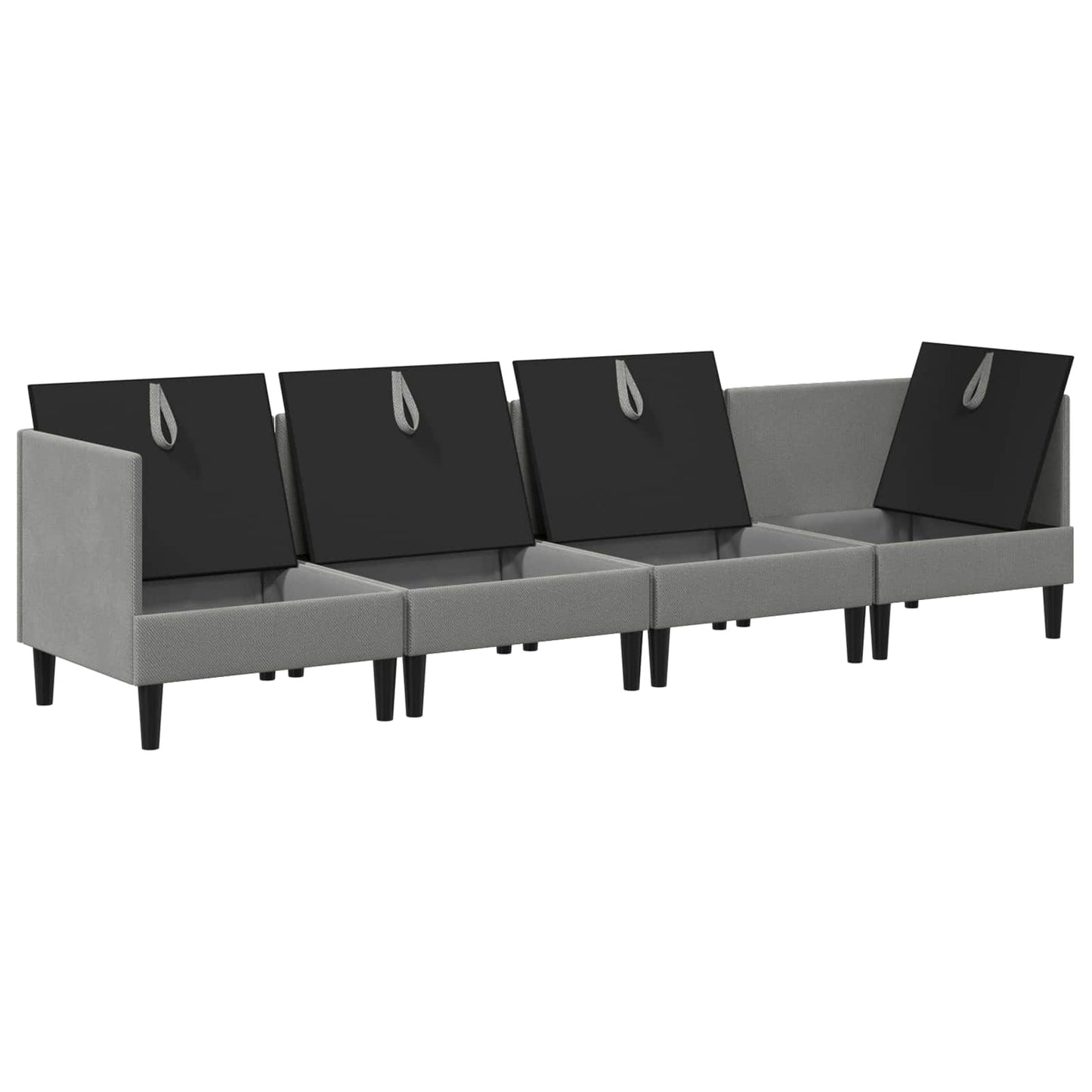 vidaXL Σετ Επίπλων Σαλονιού 4 pcs Σκούρο γκρι Ύφασμα