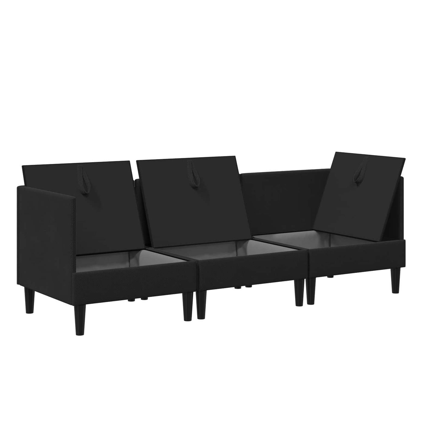vidaXL Σετ Επίπλων Σαλονιού 3 pcs Μαύρο Ύφασμα