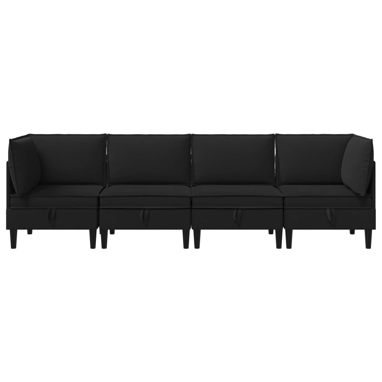 vidaXL Σετ Επίπλων Σαλονιού 4 pcs Μαύρο Ύφασμα