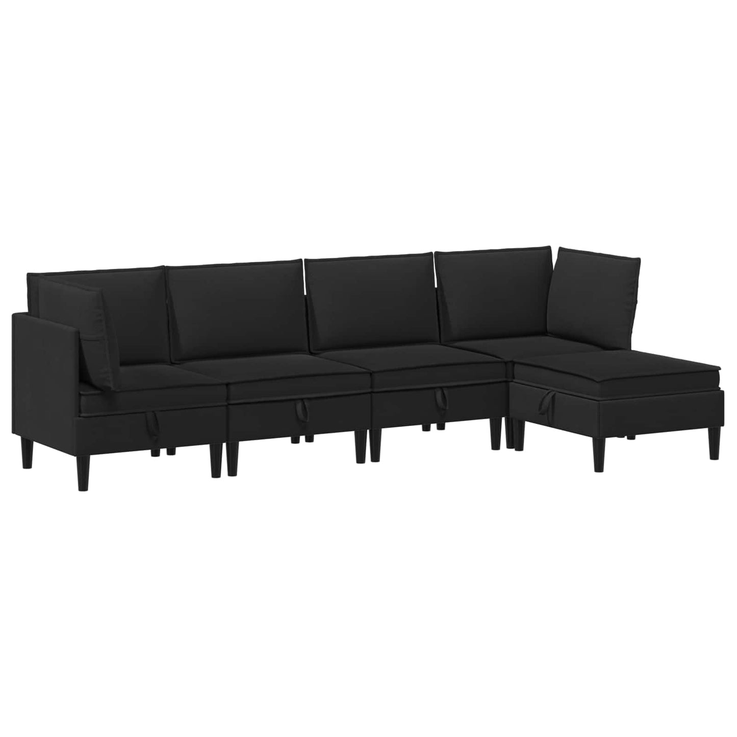 vidaXL Σετ Επίπλων Σαλονιού 5 pcs Μαύρο Ύφασμα
